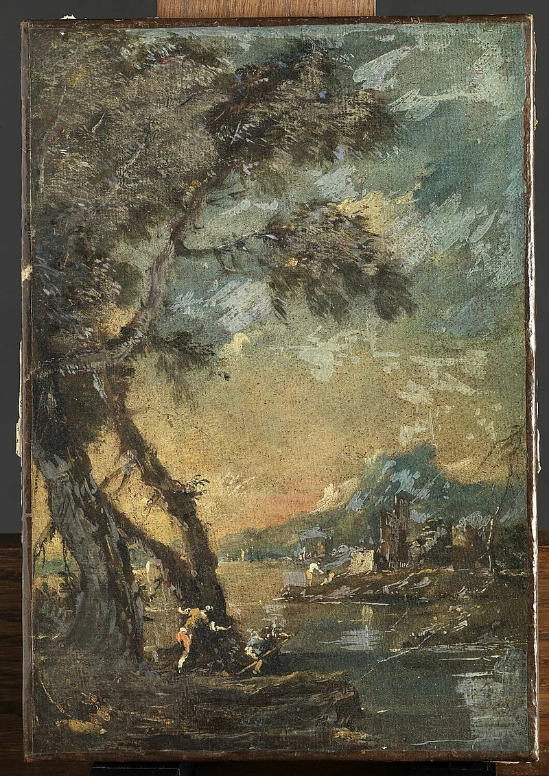 Paesaggio con grande albero al bordo del lago - Louvre, Parigi